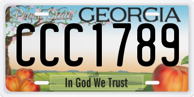 GA license plate CCC1789