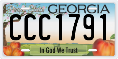 GA license plate CCC1791