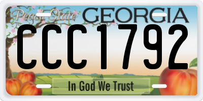 GA license plate CCC1792