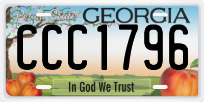 GA license plate CCC1796