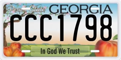 GA license plate CCC1798