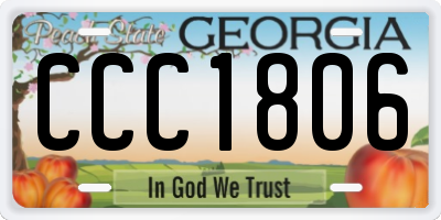 GA license plate CCC1806