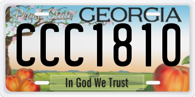 GA license plate CCC1810
