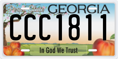 GA license plate CCC1811