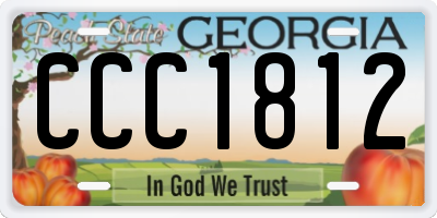 GA license plate CCC1812