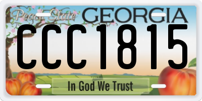 GA license plate CCC1815