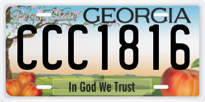 GA license plate CCC1816