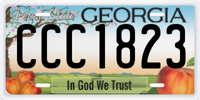 GA license plate CCC1823