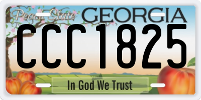 GA license plate CCC1825