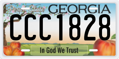 GA license plate CCC1828