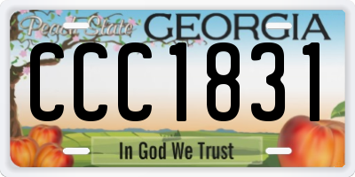 GA license plate CCC1831