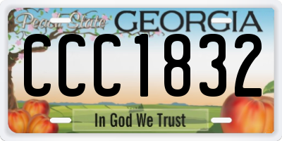 GA license plate CCC1832