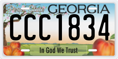 GA license plate CCC1834