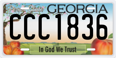 GA license plate CCC1836