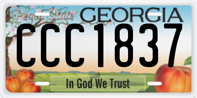 GA license plate CCC1837