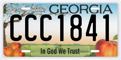 GA license plate CCC1841