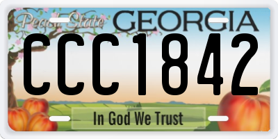 GA license plate CCC1842