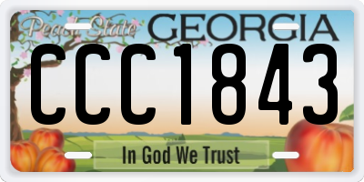 GA license plate CCC1843