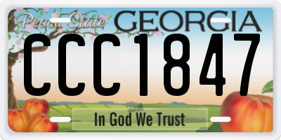 GA license plate CCC1847