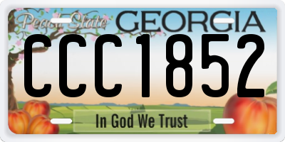 GA license plate CCC1852