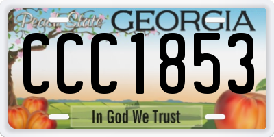 GA license plate CCC1853