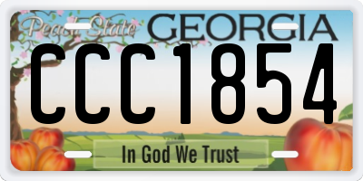 GA license plate CCC1854