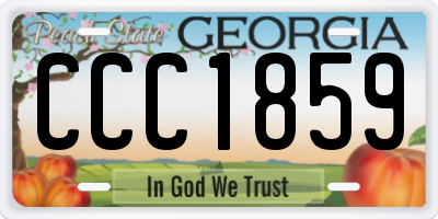 GA license plate CCC1859