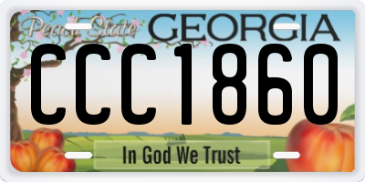 GA license plate CCC1860