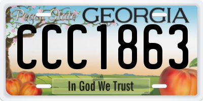 GA license plate CCC1863