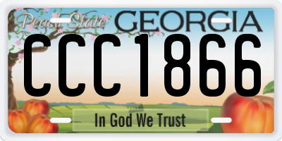 GA license plate CCC1866