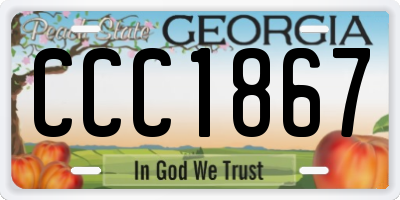 GA license plate CCC1867
