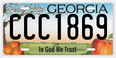 GA license plate CCC1869