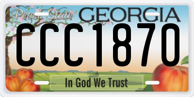 GA license plate CCC1870