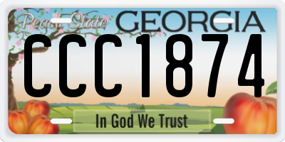 GA license plate CCC1874
