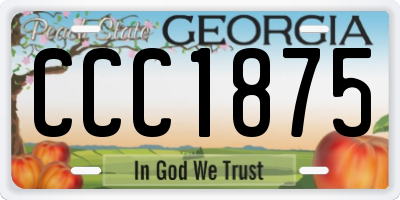 GA license plate CCC1875