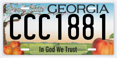 GA license plate CCC1881