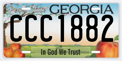 GA license plate CCC1882