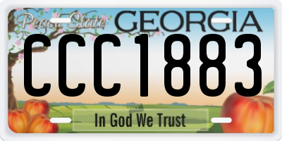 GA license plate CCC1883