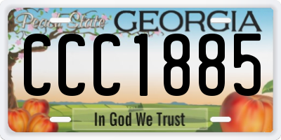 GA license plate CCC1885