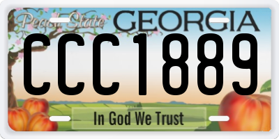 GA license plate CCC1889