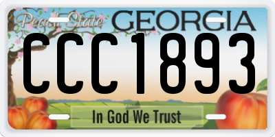 GA license plate CCC1893