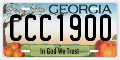 GA license plate CCC1900