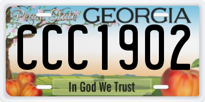 GA license plate CCC1902