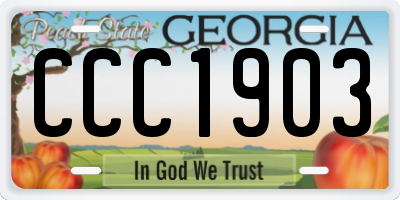 GA license plate CCC1903