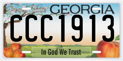 GA license plate CCC1913