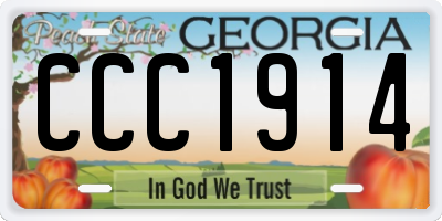 GA license plate CCC1914