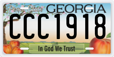 GA license plate CCC1918