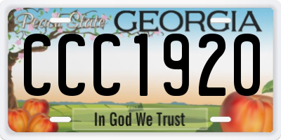 GA license plate CCC1920