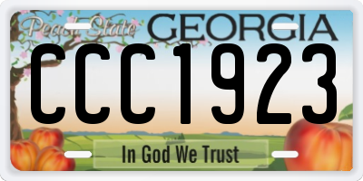 GA license plate CCC1923