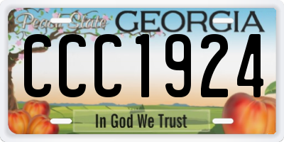 GA license plate CCC1924